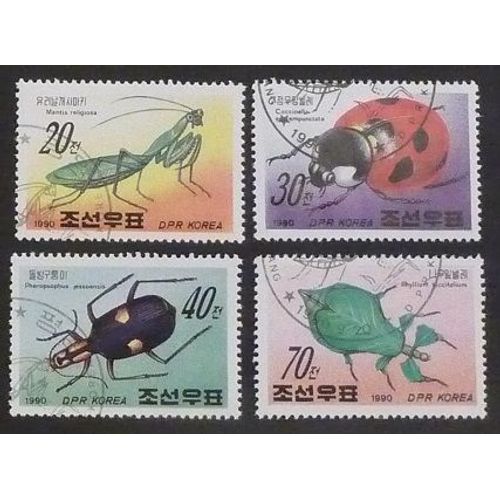 Corée Du Nord Oblitéré Y Et T N° 2146 À 2149 Lot De 4 Timbres De 1990 Série Complète