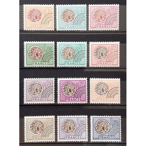 Série Préoblitérés Préos Monnaie Gauloise France Complète - N° 134 135 136 137 138 139 140 141 142 143 144 145 Neufs** Luxe - Cote 27,00 - France Année 1975 - N20970