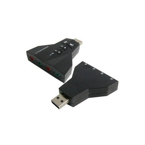 Adaptateur audio USB 2.1 canaux (double microphone USB, double casque USB) (noir)