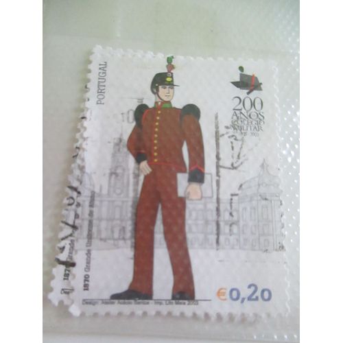 Timbre Portugais " Grand Uniforme De Aluno - 1870 " ; 0,20 Euros