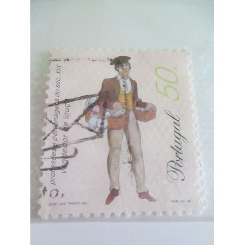 Timbre Portugais " Personnage Du Xix E Siècle" - 50.