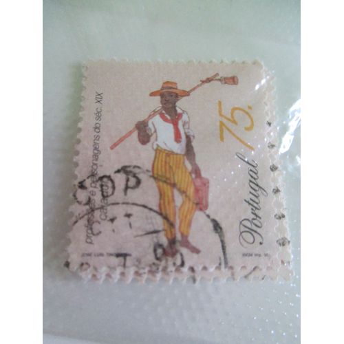 Timbre Portugais " Personnage Du Xix E Siècle" - 75.