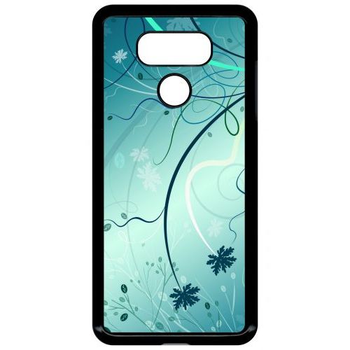 Coque Lg G6 - Abstrait Turquoise Fleur - Noir