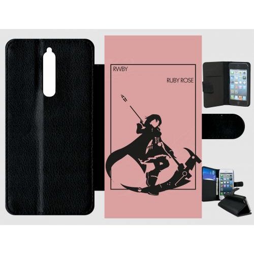 Etui À Rabat Nokia 8 - Rwby Rose - Simili-Cuir - Noir