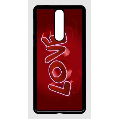 Coque Nokia 8 Sirocco - Motif Love 3d - Noir