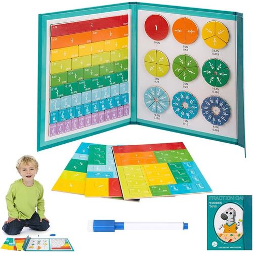 Puzzle Éducatif De Fraction Magnétique - Aqsacokiya - Jeux Éducatifs Mathématiques - Fractions Game - Zèbre