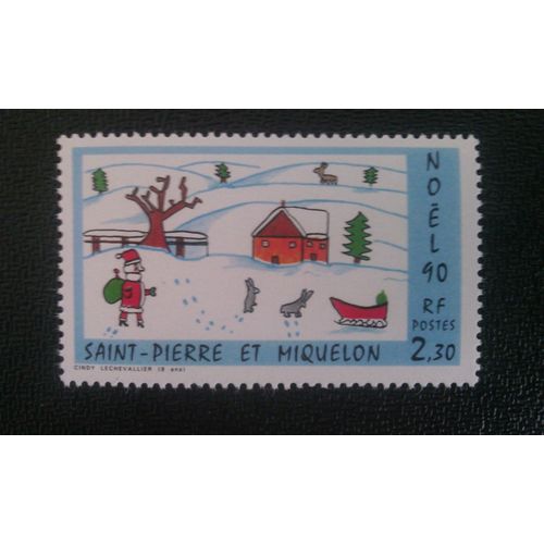 Timbre Saint Pierre Et Miquelon (France) Yt 533 Oeuvre De Cindy Lechevallier (9 Ans) 1990