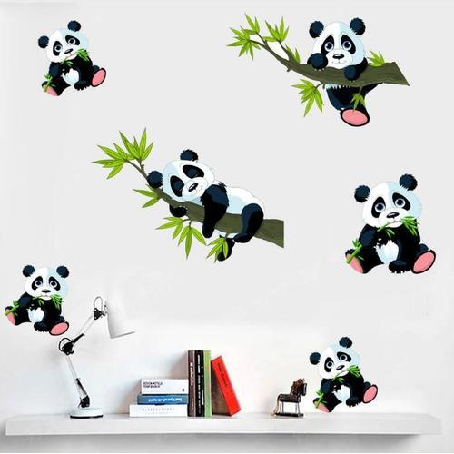 Stickers Pour Fenêtre - 6 Superbes Stickers Electrostatiques Décoratifs au Motif Panda