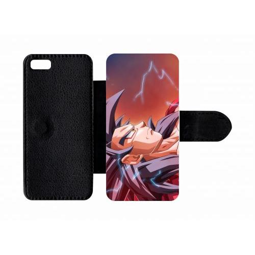 Etui À Rabat Iphone 5c - Dragon Ball Gt Goku Super Saiyan 4 - Simili-Cuir - Noir