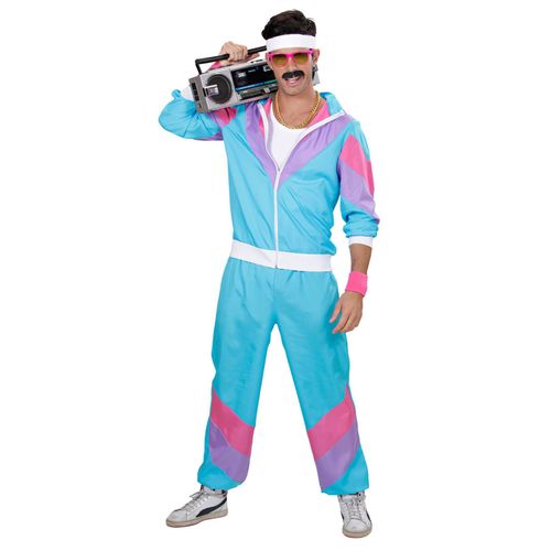 Déguisement Jogging 80s Turquoise Homme Large