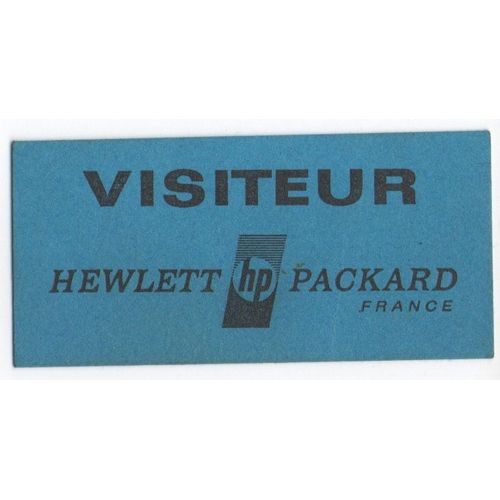 Carton Badge Hewlett Packard Visiteur Hp France 2,8/6cm