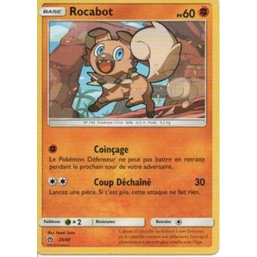Carte Pokemon Rocabot Mcdo 25/40