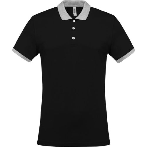 Polo Bicolore Pour Homme - K258 - Noir - Manches Courtes