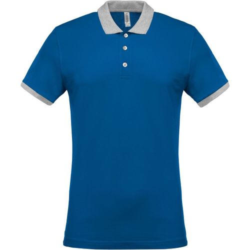 Polo Bicolore Pour Homme - K258 - Bleu Roi - Manches Courtes