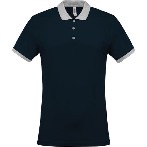 Polo Bicolore Pour Homme - K258 - Bleu Marine - Manches Courtes