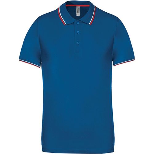 Polo Bandes Contrast?Es Homme - K250 - Bleu Roi - Rouge-Blanc - Manches Courtes