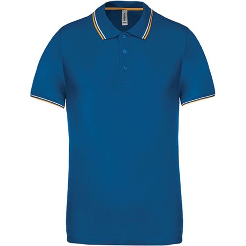 Polo Bandes Contrast?Es Homme - K250 - Bleu Roi - Jaune-Blanc - Manches Courtes