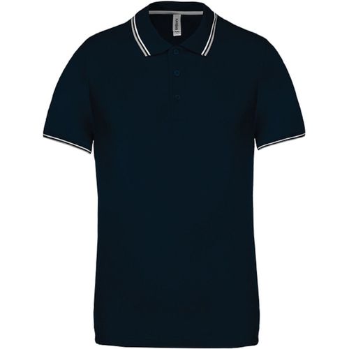 Polo Bandes Contrast?Es Homme - K250 - Bleu Marine Gris-Blanc - Manches Courtes