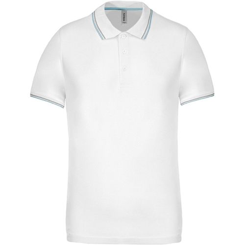 Polo Bandes Contrast?Es Homme - K250 - Blanc Sky-Grey Manches Courtes