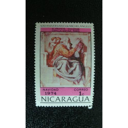 Timbre Nicaragua Yt 983 "Prophète Zacharie", Michel-Ange 1974