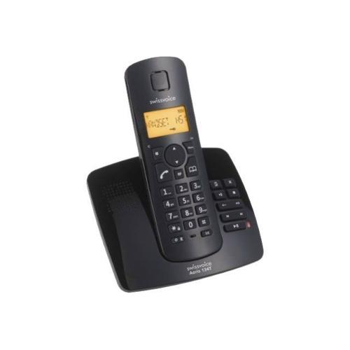 Swissvoice Aeris 134T - Téléphone sans fil - système de répondeur avec ID d'appelant/appel en instance - DECT\GAP - noir