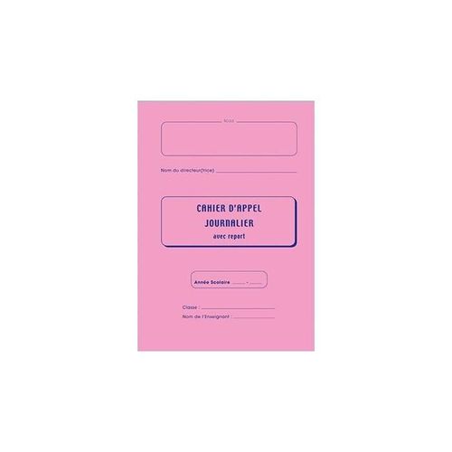 Lebon Vernay Registre "Cahier D'appel Journalier Maternelle" 24 Pages Coloris Aléatoire