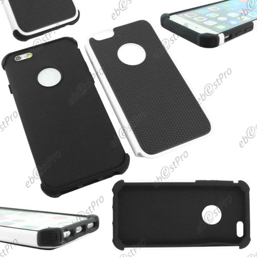 Ebeststar ® Deux Couches De Protection Etui Housse Coque Duo En Silicone Et Polycarbonate Pour Apple Iphone 6s Écran 4,7", Couleur Blanc + 1 Film Verre Trempé