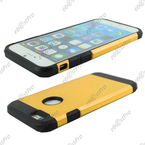 Ebeststar ® Deux Couches De Protection Coque Duo En Silicone Et Polycarbonate Etui Housse Pour Apple Iphone 6s Écran 4,7", Couleur Jaune + 1 Film Protection D'écran + Lingette