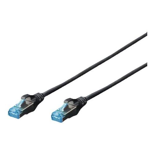 DIGITUS Professional - Cordon de raccordement - RJ-45 (M) pour RJ-45 (M) - 1 m - SF/UTP - CAT 5e - démarré - noir