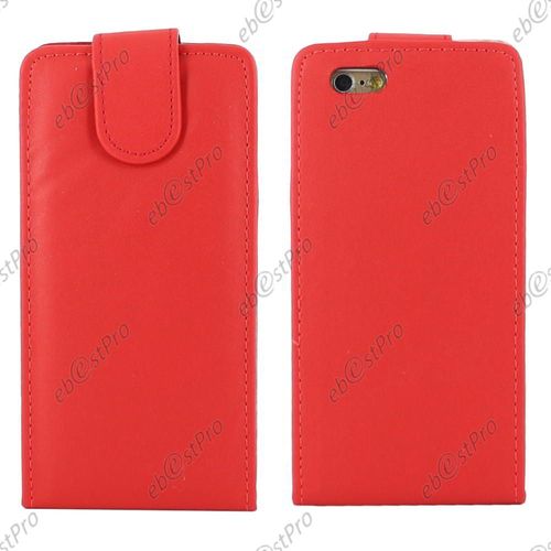 Ebeststar ® Coque Housse Etui Simili Cuir Rabattable Pour Apple Iphone 6s Écran 4,7", Couleur Rouge + 1 Film Verre Trempé