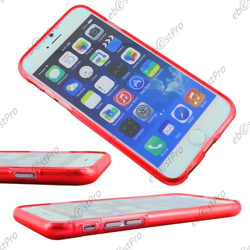 Ebeststar ® Pour Apple Iphone 6s Écran 4,7" Coque S-Line Silicone Gel Motif Vague Housse Etui Protection Souple, Couleur Rouge + 1 Film Protection D'écran + Lingette