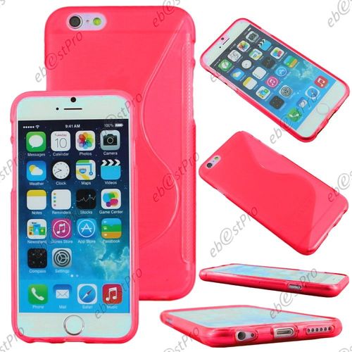Ebeststar ® Housse Etui Coque Silicone Gel Motif S-Line Protection Souple Pour Apple Iphone 6s Écran 4,7", Couleur Rouge + 1 Film Protection D'écran + Lingette