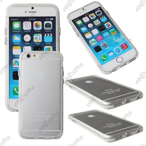 Ebeststar ® Pour Apple Iphone 6s Plus Écran 5,5" Housse Coque Etui Contour Bumper Bouton Metal, Couleur Transparent + 1 Film Protection D'écran + Lingette