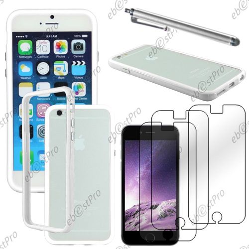 Ebeststar ® Housse Etui Coque Bumper De Protection Pour Apple Iphone 6s Plus Écran 5,5", Couleur Blanc + Stylet 3 Film