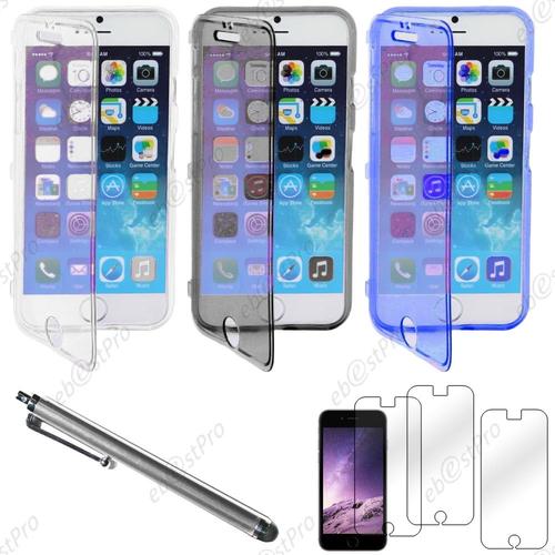 Ebeststar ® Lot X3 Housse Etui Coque Portefeuille Livre Silicone Gel Pour Apple Iphone 6s Plus Écran 5,5", Couleur Transparent, Noir, Bleu + Stylet 3 Film