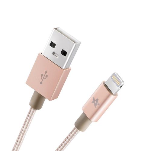 Aupox Câble USB Ligtning Tressé En Nylon 1m Câble De Charge Avec Connecteur En Aluminium [Apple Mfi Certifié] Pour Iphone 8 / 8 Plus / 7 / Se / 6 / 6s / 6 Plus / 6s Plus / 5s / 5, Ipad Air - Or