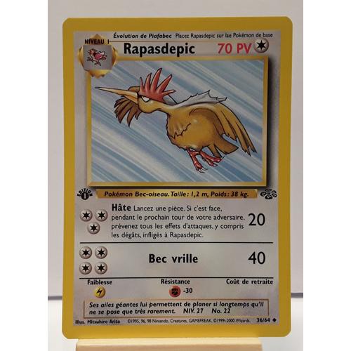 Carte Pokémon Edition 1 Jungle Rapasdepic 36/64