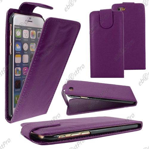 Ebeststar ® Housse Coque Etui Simili Cuir À Rabat Vertical Pour Apple Iphone 6s Plus Écran 5,5", Couleur Violet + 1 Film Protection D'écran + Lingette