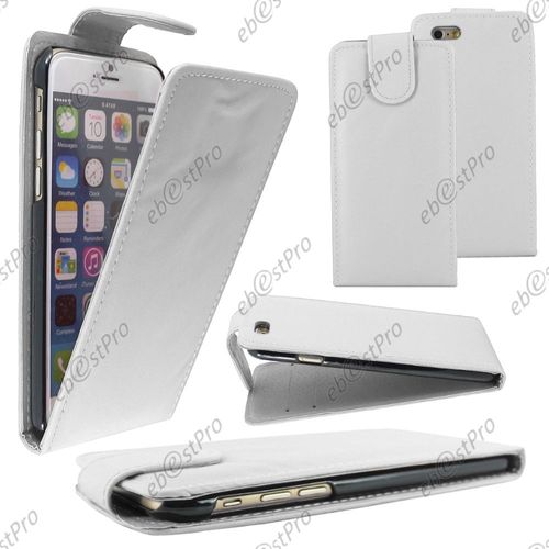 Ebeststar ® Housse Coque Etui Simili Cuir À Rabat Vertical Pour Apple Iphone 6s Plus Écran 5,5", Couleur Blanc + 1 Film Protection D'écran + Lingette
