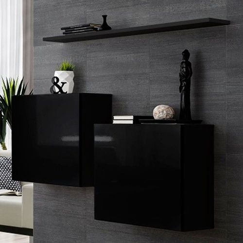 Lot De 2 Blocs & Étagère "Switch Sbi" 130cm Noir