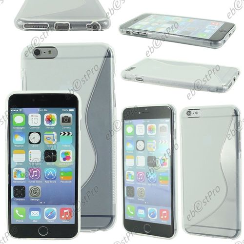 Ebeststar ® Housse Etui Coque Silicone Gel Motif S-Line Protection Souple Pour Apple Iphone 6s Plus Écran 5,5", Couleur Transparent + 1 Film Protection D'écran + Lingette
