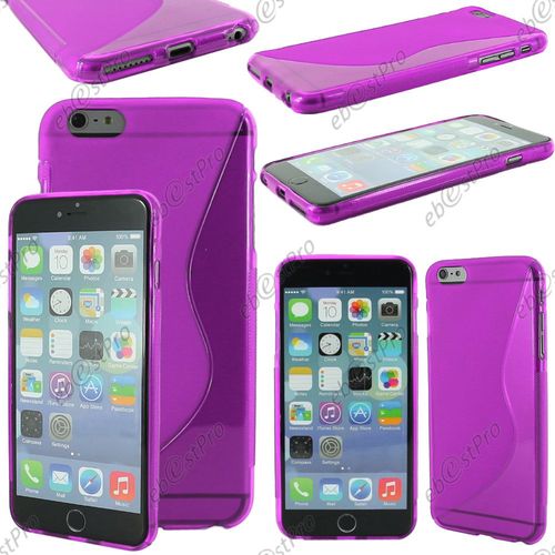 Ebeststar ® Housse Etui Coque Silicone Gel Motif S-Line Protection Souple Pour Apple Iphone 6s Plus Écran 5,5", Couleur Violet + 1 Film Protection D'écran + Lingette