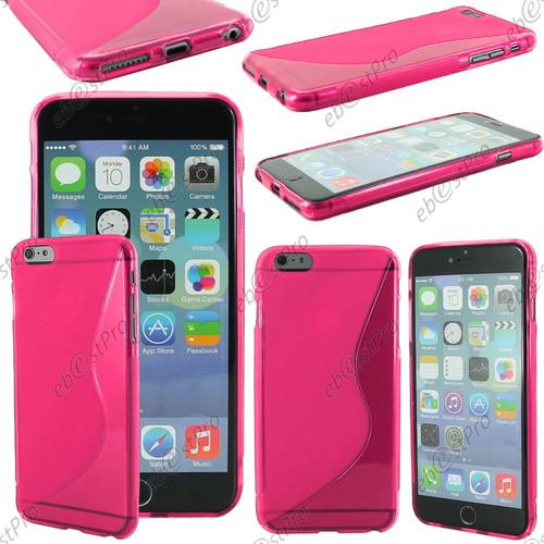 Ebeststar ® Pour Apple Iphone 6s Plus Écran 5,5" Coque S-Line Silicone Gel Motif Vague Housse Etui Protection Souple, Couleur Rose + 1 Film Protection D'écran + Lingette