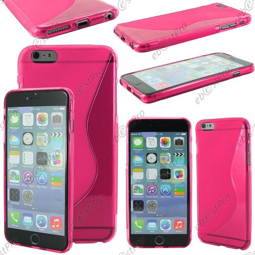 Ebeststar ® Housse Etui Coque Silicone Gel Motif S-Line Protection Souple Pour Apple Iphone 6s Plus Écran 5,5", Couleur Rose + 1 Film Protection D'écran + Lingette