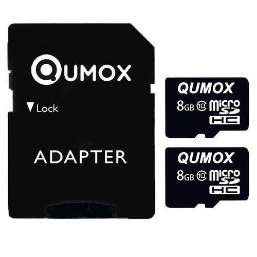 2PCS Qumox carte mémoire micro SD 8Go classe 10 Micro SD Micro SDHC Card TF