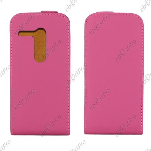 Ebeststar ® Housse Coque Etui En Pu Cuir À Rabat Ultra Fine (Slim Case) Pour Motorola Moto G, Xt1032, Couleur Rose + Stylet + 1 Film Protection D'écran + Lingette