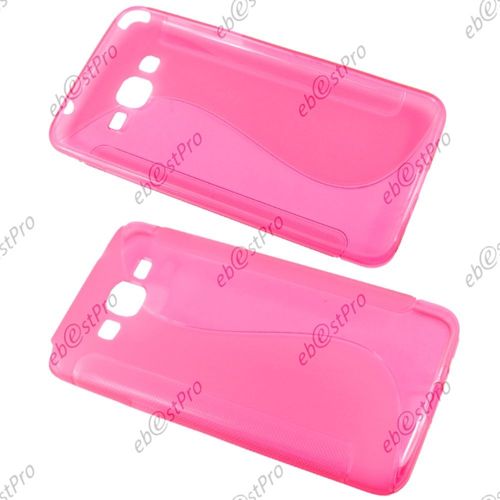 Ebeststar ® Mini Stylet + 3 Film Écran + Etui Housse Coque S-Line Silicone Protection En Gel Pour Samsung Galaxy Grand Prime Sm-G530f Value Edition Sm-G531f, Couleur Rose [Dimensions Precises De Votre Appareil : 144.8 X 72.1 X 8.6 Mm, Écran 5'']