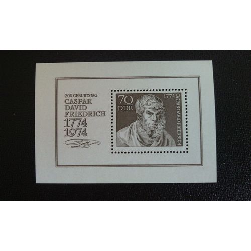 Timbre Allemagne Rda - Ddr Yt Bf 35 200. Anniversaire Du Peintre C.D. Friedrich 1974