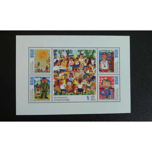 Timbre Allemagne Rda - Ddr Yt 1669-1672 Dessins De Jeunes Pionniers 1974