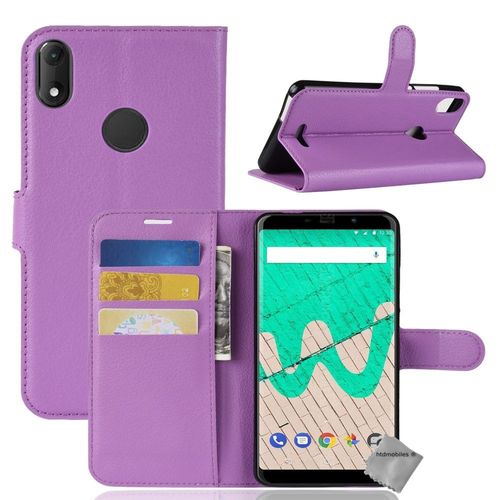 Housse Etui Coque Pochette Portefeuille Pour Wiko View Max + Film Ecran - Mauve